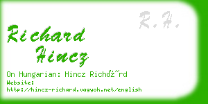 richard hincz business card